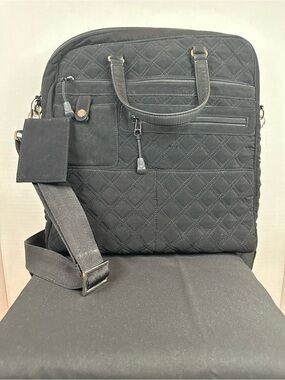 Vera Bradley Black Quilted Laptop Bag with Shoulder Strap